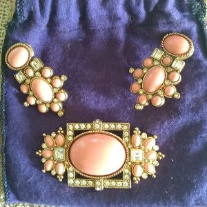 Rhinestone Brooch Vintage Elizabeth Taylor 1980's. 3pc set